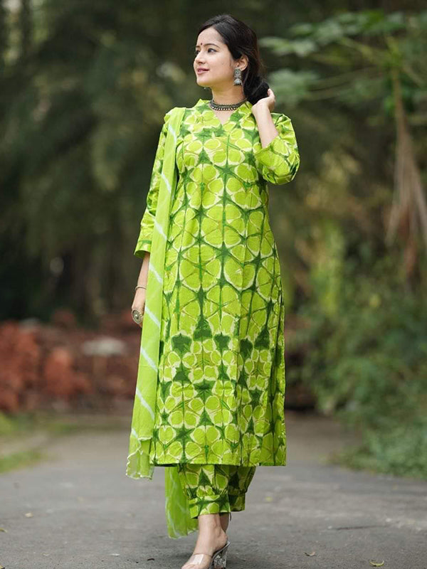 Printed Designer Cotton Kurti Pant Set With Dupatta, Handwash, Size: 38-46  at Rs 725/set in Jaipur